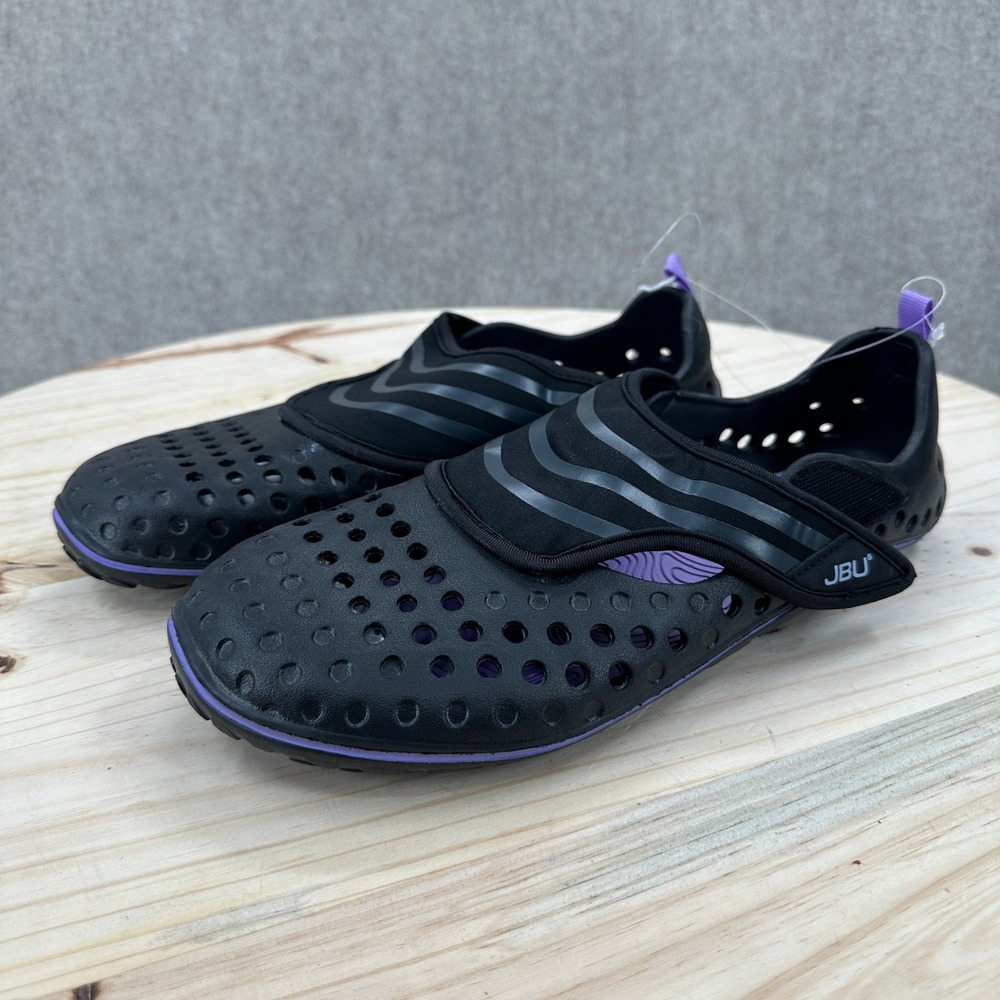 JBU Waterfall Water Ready Shoes Women 11 Black Purple B2WAT01 Hook Loop Slip On